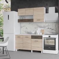 Кухня Trend 1300, цвет Белый / Сонома-Венге, ширина 130 см, для дома, с полками и выдвижными ящиками