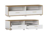 Тумба под ТВ 203 МС "Свен", ширина 140, телевизионная для хранения вещей, с полками и выдвижными ящиками, для гостиной и спальни