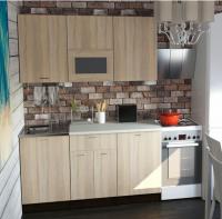 Кухонный гарнитур Симона макси 1800мм прямая ширина 180см цвет Берилл бежевый/дуб сонома/венге с выдвижными ящиками, подъемными дверками