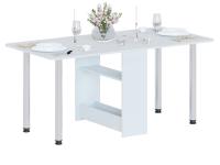 Стол-книжка СП-04М.1, цвет Белый, ширина 29 или 166 см, раскладной трансформер на металлических опорах, с полкой