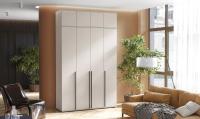 Шкаф Норд 4-х створчатый с антресолью Кашемир, ширина 160 см, четырехдверный; с полками и штангой, для дома, в прихожую или спальню