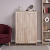 Тумба Сириус, 2 двери, 78х41х123 см, Сонома, ширина 78 см с полками, высокая двухдверная в прихожую или спальню