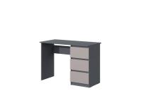 Стол письменный МС "Соната" Цвет Графит, Кашемир, ширина 110см, большой, ученический, длинный, с ящиками