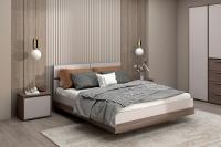 Кровать двуспальная "Ника" 160 см, Цвет Шимо Тёсный, Кашемир, Графит, мебель в спальню