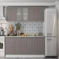 Кухонный гарнитур Хозяюшка 2000х600х2100 МДФ Белый/Трюфель, мебель для кухни