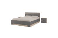 Спальня с Тумбами "Анталия" цвет Сонома/Графит без подъемного механизма спальное место 160*200 см ЛДСП для взрослых и подростков