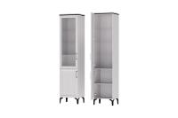 Шкаф ШК-1 Шарм Ясень Анкор светлый, ширина 51 см, со стеклом, с полками, на ножках, в гостиную, в спальню