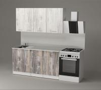 Кухонный гарнитур Инна нормал 1500, Цвет Пайн белый/Пайн экзотик, ширина 150 см, с навесными шкафами, с выдвижным ящиком, с тумбой под мойку