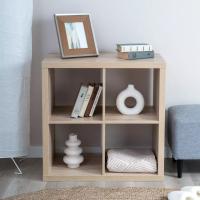 Стеллаж Фора, 4 полки, 77х77х38 см, Дуб беленый, ширина 77 см квадратный, навесной или напольный