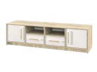 Тумба под ТВ Эдем-1 Дуб сонома / Белый жемчуг ЛДСП ширина 160 см в гостиную в спальню с ящиками с полками