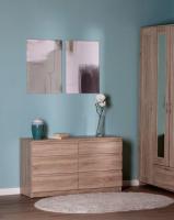 Комод Кастор, 6 ящиков, 129х40х71 см, цвет Сонома, ширина 130 см, напольный широкий с выдвижными ящиками в спальню или зал