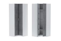 Иннэс-7" Шкаф Угловой Белый и Бетон Графит МДФ, ширина 100 см, шкаф распашной, в гостиную