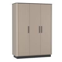 Шкаф для одежды 76.09 Фиделия Серый камень/мрамор черный, ширина 152,8 см, трехдверный с полками для спальни, в прихожую