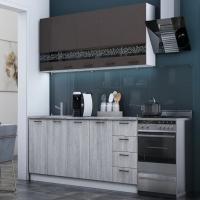 Кухня Милена 2000х600 Смоки софт / Вяз, для кухни, для дома, с полками и выдвижными ящиками