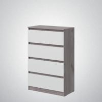 Комод №1 "Соната" цвет Дуб Крафт серый, Белый текстурный, ширина 80 см, для спальни, с ящиками, гардеробная