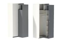 Шкаф угловой ШкУ-1 Клео, ширина 95 см, со штангой, с полками, в спальню, в прихожую