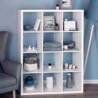 Стеллаж Фора, 12 полок, 112х147х38 см, Белый, ширина 112 см напольный для книг или документов, в офис и для дома