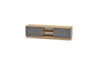 Тумба 1 Иннэс 7 Графит и Дуб Крафт золотой, ширина 160 см, тумба под телевизор, консоль, в гостиную