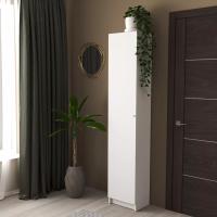 Стеллаж с дверцей Варма Стэнд 39х198х28, белый, ширина 39 см с полками высокий, для дома или офиса