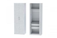 Шкаф 3 с фасадом Иннэс 7 ширина 80 см, Бетон снежный и Белый ЛДСП