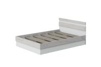 Кровать двуспальная "Соната" 140 см, Цвет Белый текстурный, Дуб Крафт Белый, мебель в спальню