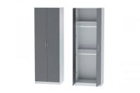 Шкаф 2 с фасадом Иннэс 7 ширина 80 см, Графит и Белый ЛДСП, распашной, в гостиную, в спальню