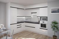 Кухонный гарнитур Лотос гранд прайм 4800, цвет Белый глянец, модульная, со столешницей, угловой, с выдвижными ящиками, с полками