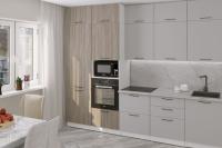 Кухонный гарнитур прямой Парма экстра3 300 см цвет Белый/Шиншила серая/Джарра ширина 300 см ЛДСП с тумбой под мойку со столешницей с полками с выдвижными ящиками