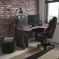 Стол компьютерный ВАРДИГ, 120х75х82 см, антрацит/красный, ширина 120 см для ноутбука, письменный для учебы