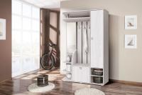 Прихожая узкая комплект "Весна-2", Цвет Анкор светлый Набор, ширина 120 см, с обувницей, со шкафом, с зеркалом, в коридор