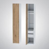 Шкаф 3 с фасадом Иннэс 7 ширина 40 см, Белый ЛДСП и Дуб Крафт золотой, распашной шкаф, в спальню, в гостиную, гардероб