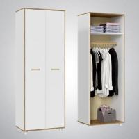Шкаф ШК-223 МС СВЕН, ширина 80см, с полками, со штангой, для спальни, двухдверный, распашной, вместительный