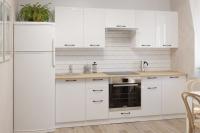 Кухонный гарнитур 2400 мм "Жасмин базис, цвет Белый глянец, модульная, со столешницей, прямой, навесные и напольные шкафы