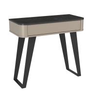 Туалетный столик в спальню 76.12 Фиделия Серый камень/мрамор черный, ширина 90 см, для макияжа в спальню, с ящиком и ножками