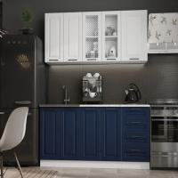 Кухня Вита Шато 1600х600 БЕЛЫЙ / Шато ИНДИГО, для кухни, для дома, с полками и выдвижными ящиками