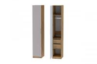 Шкаф 3 с фасадом Иннэс 7 ширина 40 см, Грэй софт и ЛДСП Дуб Крафт золотой, шкаф распашной, для одежды, в спальню, в гостиную
