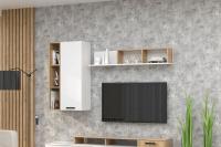 МС "Эльза" Навесные модули, Цвет Дуб Крафт Золотой/Белый, ширина 175 см, навесной, с полками