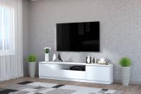 Тумба под ТВ "Хилтон", цвет Белый Текстурный, ширина 200см, тумба под телевизор, консоль, полка под телевизор