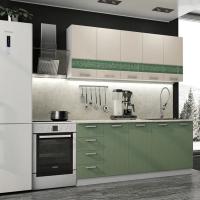 Кухня Милена 2000х600 Шато Крем / Шато Бали, для кухни, для дома, с полками и выдвижными ящиками