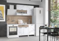 Кухня Trend 1200, цвет Белый/Мрамор милк-Холст латте МДФ