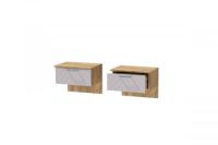 Тумба приставная Иннэс 7, ширина 45 см, Грэй софт и ЛДСП Дуб Крафт золотой, прикроватная тумбочка, в спальню