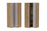 Иннэс-7" Шкаф Угловой Дуб Крафт и Грэй Софт МДФ, ширина 100 см, шкаф распашной, в гостиную