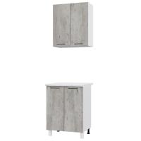 Кухня Trend 600, цвет Белый/Бетон лайт МДФ