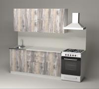 Кухонный гарнитур Арина экстра 1700, Цвет Пайн экзотик, ширина 170 см, с навесными шкафами, с выдвижными ящиками, с тумбой под мойку