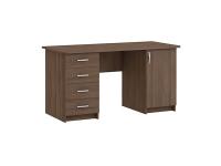 Стол письменный Сити-3 цвет Ясень Шимо темный ширина 145 см ЛДСП с полками и выдвижными ящиками для подростков и детей