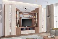 Гостиная Аллегро 5 Ясень тёмный и Ясень светлый, ширина 340 см, тумба под тв, шкаф распашной