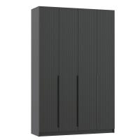 Шкаф для одежды 67.09 Брандо МДФ, четырёхдверный, цвет диамант серый, ширина 160 см, с полками, со штангой, в спальню, в прихожую