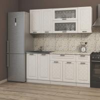 Кухня Агава 2000х600 светлая, для кухни, для дома, с полками и выдвижными ящиками