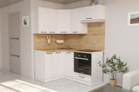 Кухонный гарнитур Жасмин мега прайм 1200*1600 мм, цвет Белый глянец, модульная, со столешницей, угловой, напольные и навесные шкафы, с полками, с выдвижными ящиками