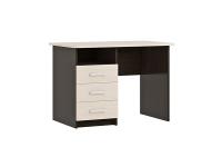 Стол письменный СИТИ 1 имеет три вместительных выдвижных ящика для удобного хранения школьных принадлежностей и открытую секцию цвет Венге/Дуб Девон ширина 105 см